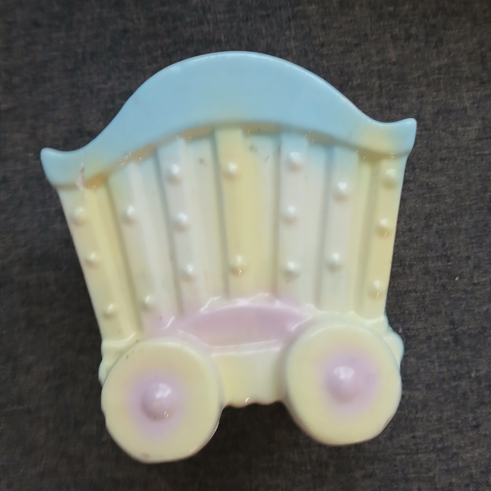 Pastel Ceramic Pottery Baby Carriage Decor Vase